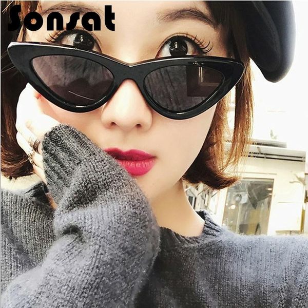 

sunglasses europe and the united states triangle ladies trend internet red cat-eye eyewear transparent ocean glasses, White;black