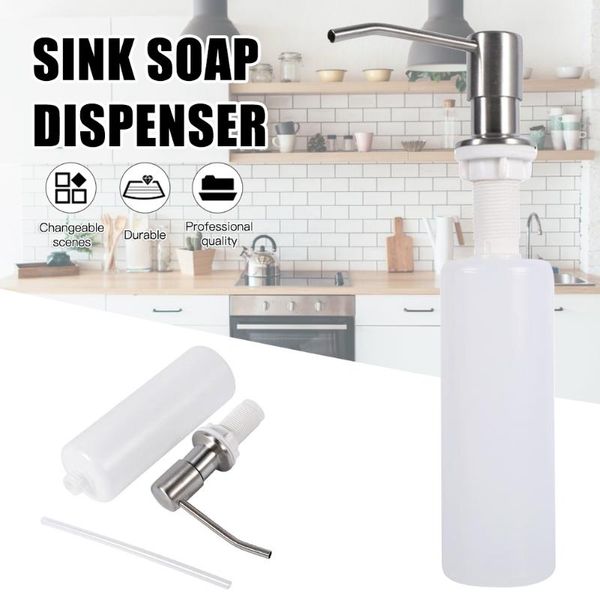 

stainless steel soap dispenser kitchen sink hand liquid pump bottle