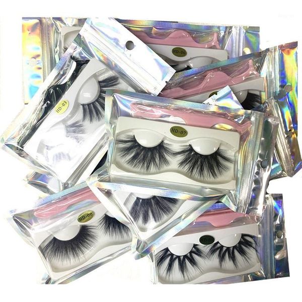 

mink 25mm false eyelash messy bushy eyelashes with tweezer lash brush dhl 1