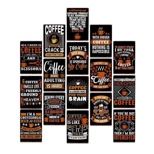 

funny coffee quote saying metal sign vintage poster for cafe bar pub wall decor plates home decor 20*30 cm