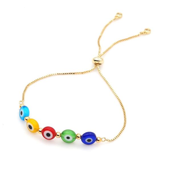 

link, chain go2boho turkish evil eye bracelet gold color stainless steel link bracelets for women metal jewelry adjustable box pulsera, Black