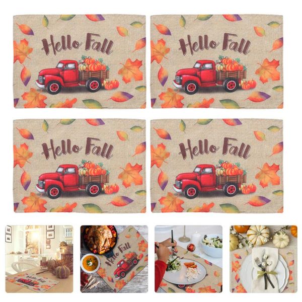 

mats & pads 4pcs decorative autumn elements table mat harvest thanksgiving placemat supply