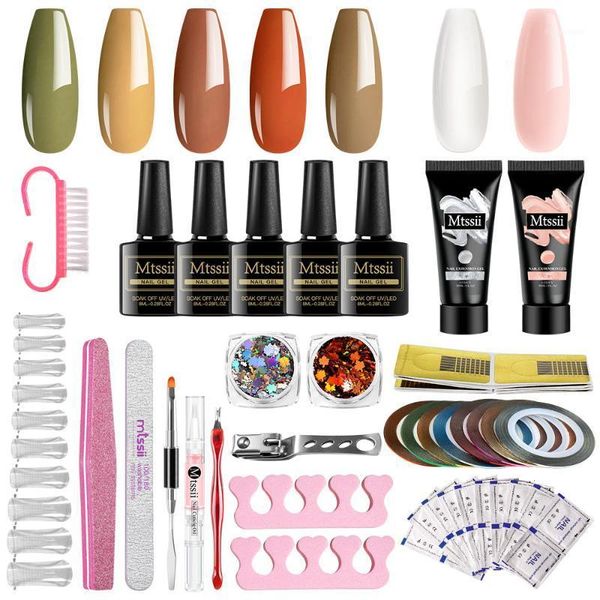 

nail set manicure 6pcs gel polish kit 2pcs soak off varnish for art remover tools1