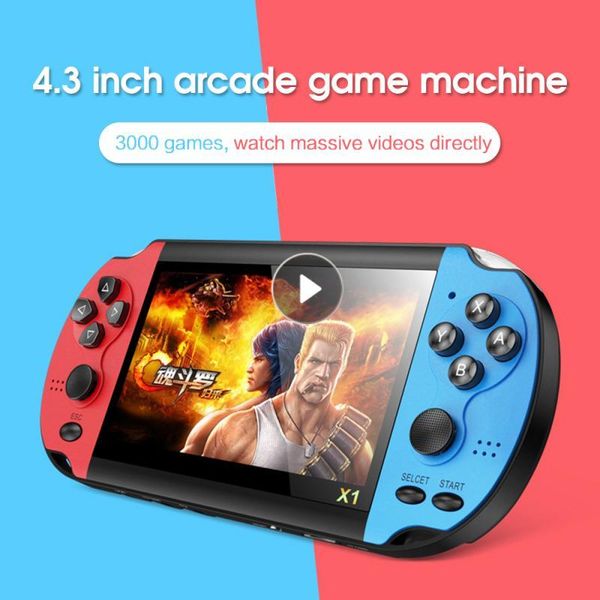 

portable game players x1 console for psp 4.3-inch nostalgic classic dual-shake 8g built-in 10,000 games dvd grade video