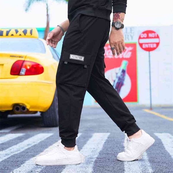 

men's pants oversized overalls loose sports add weight fat people's simple casual n9q3, Black