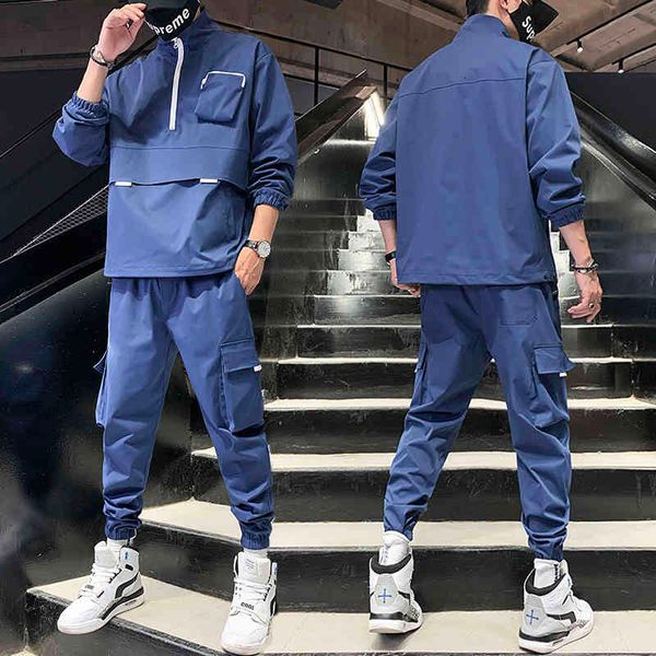 

tracksuits male man's training jacket sweatpants clothes ensemble, Gray
