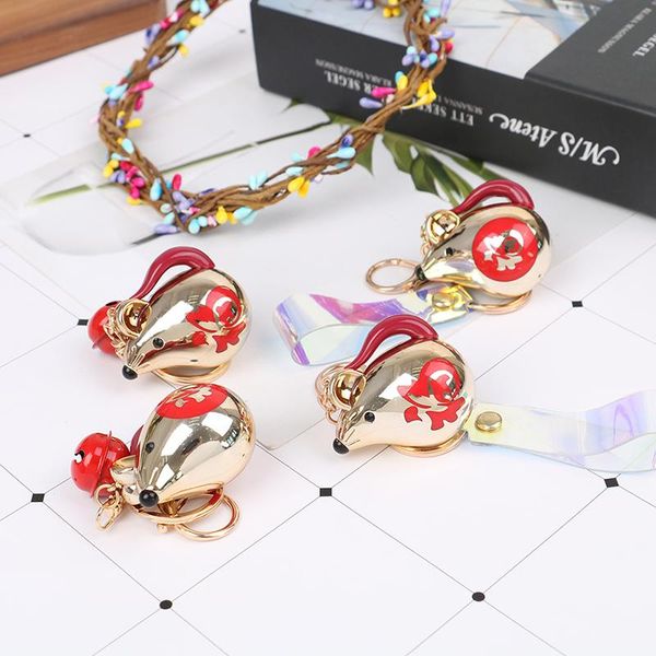 

keychains 1pcs rat mouse keychain rhinestone crystal pendant charms purse bag carkey gift, Silver