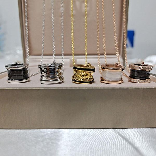 

chains original 925 sterling silver necklace brand classic zircon spring ceramic women's fashion clavicle chain luxury jewelry