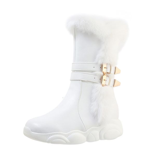

asumer size big 46 snowboots winter rounded toe zip buckle shoes women boots black