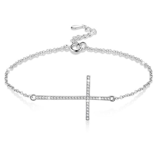 

charm bracelets cross 925 sterling silver bracelet for women, Golden;silver