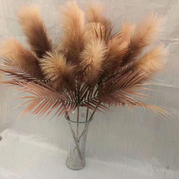 

decorative flowers & wreaths 73cm artificial plastic plants 5heads reed grass home decoration wedding flower wall background fake leaf dog t