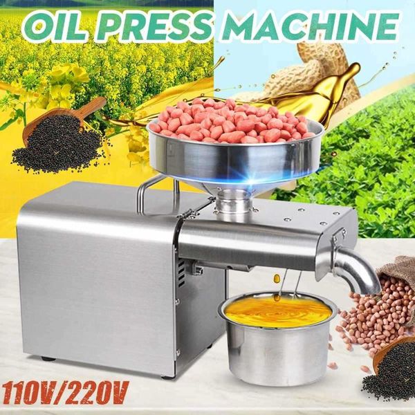 

oil pressers household eu/us plug presser stainless steel press machine peanut olive maker use for sesame almond walnut 220v/110v