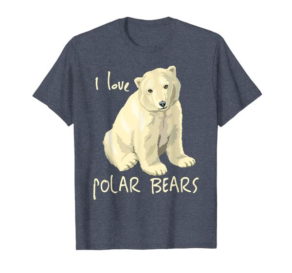 

i love polar bears t-shirt arctic mammals bear lovers tee, White;black