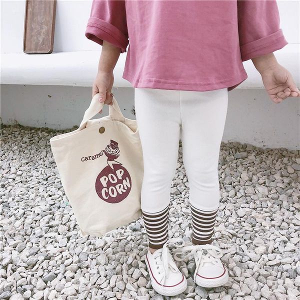 

trousers cotton girls leggings patchwork girl spring summer autumn soft pants striped skinny bottoms, Blue