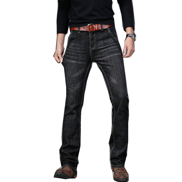 

men's pants flare jeans denim comfortable stretch classic fashion black 28-40 size 2021 fall