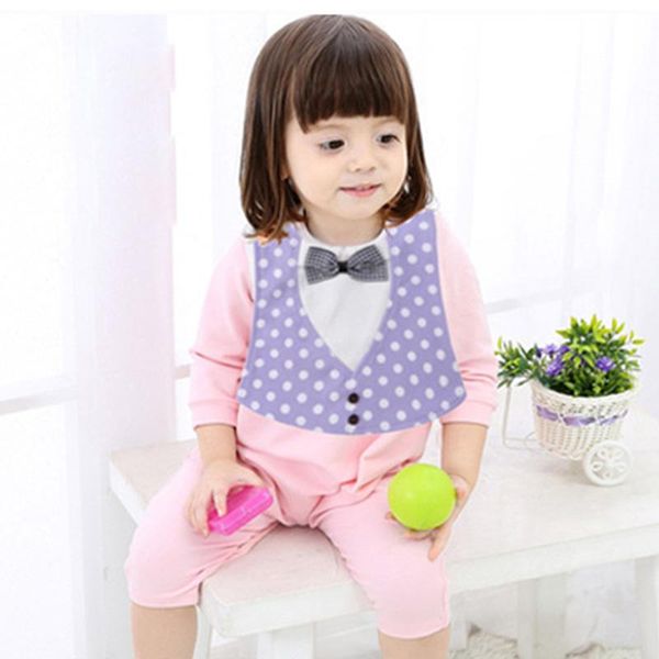 

baby boys and girls 3d bow tie four layers waterproof bib infant adjustable snap button cotton absorbent saliva towel bibs & burp cloths