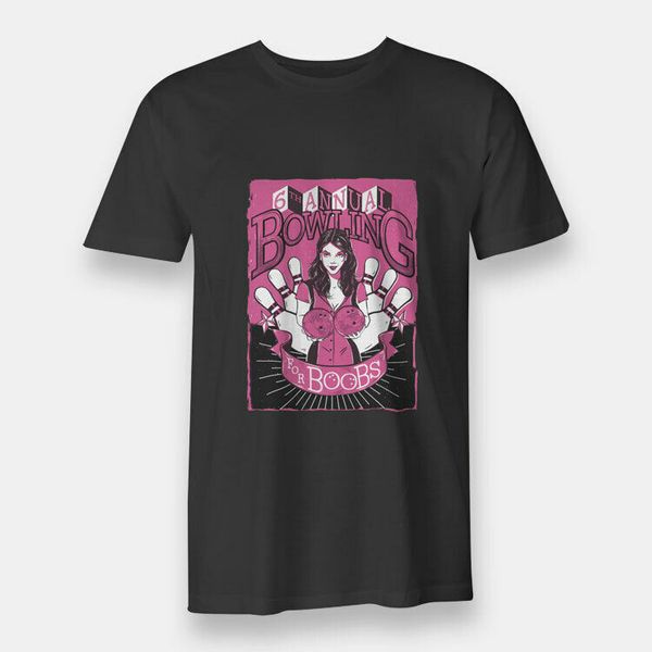 

bowling for boobs men's t-shirt black, White;black