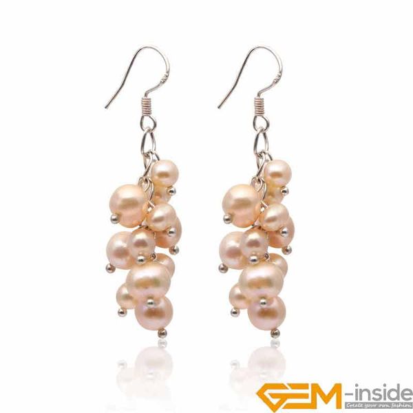 

dangle & chandelier 5-6mm -7-8mm pearl earrings silver plated hook for women gifts jewelry long female valentine gift wholesale