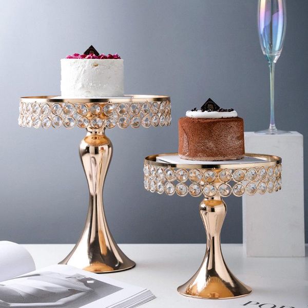 

other bakeware golden crystal cake stand storage tray luxurious wedding party birthday desk decor plate dessert biscuits display candlestick