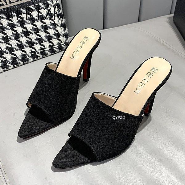 

sandals summer sandalias mujer 2021 fashion pu leopard woman high heels slippers super heel women zandalias de, Black