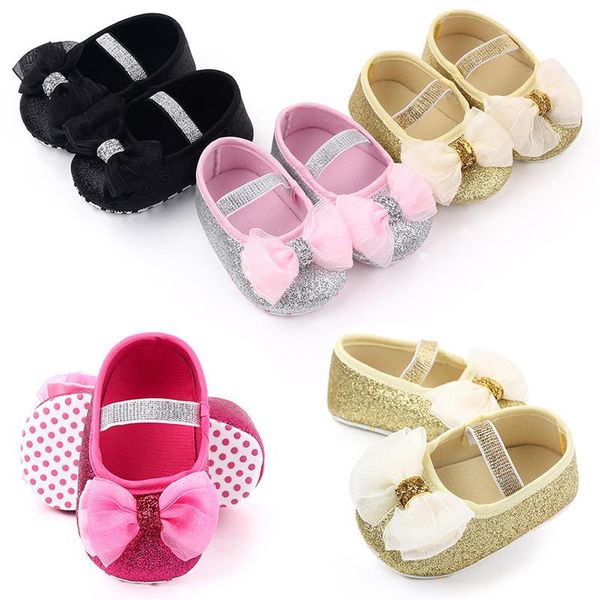 

first walkers 2021 autumn baby girl anti-slip casual walking shoes bowknot sneakers soft soled