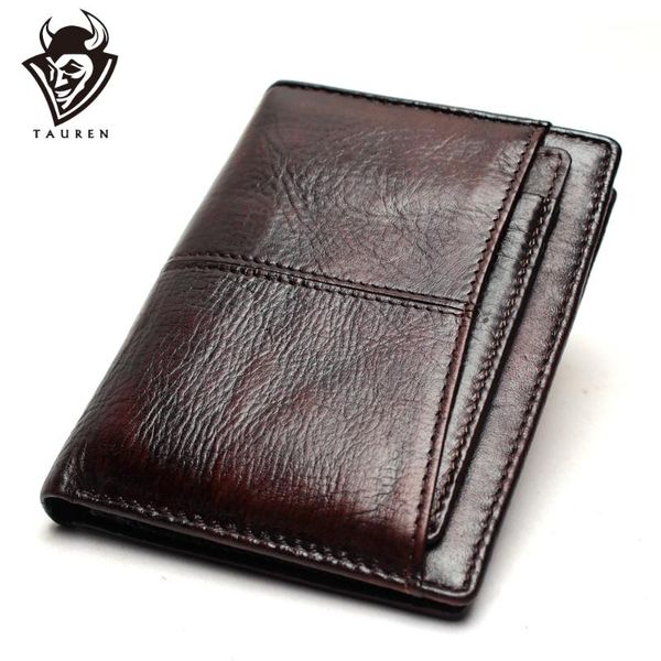 

wallets promo wallet vintage genuine leather men's short ultra-thin rfid purse, Red;black