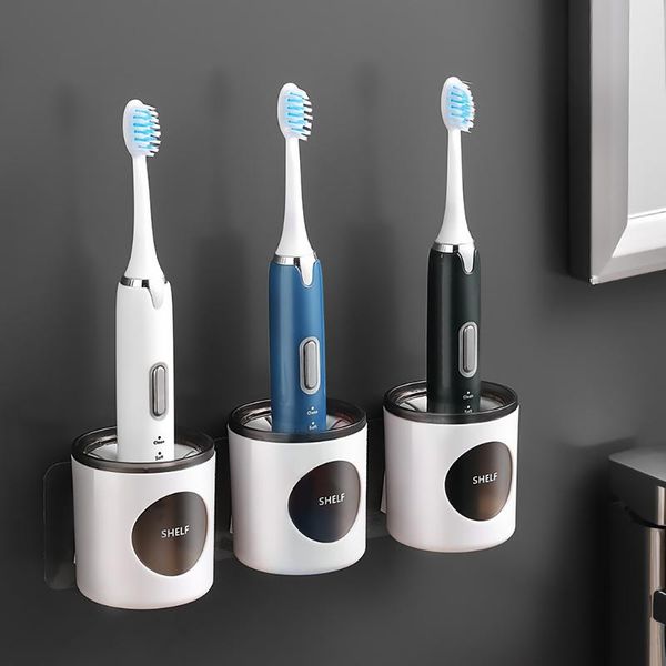 

toothbrush holders 1pc traceless stand rack toothpaste organizer electric wall-mounted holder bathroom storage accessories