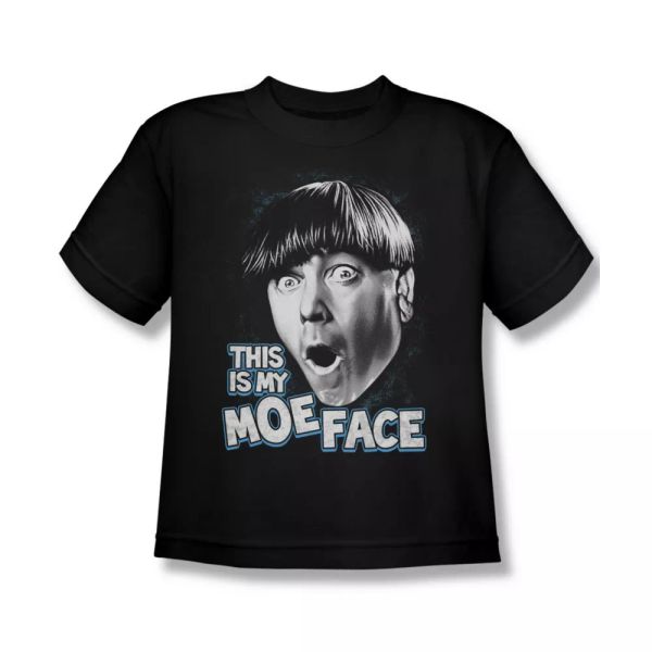 

Three Stooges Moe Face Youth Short Sleeve T-Shirt Sizes- S-XL New, White;black
