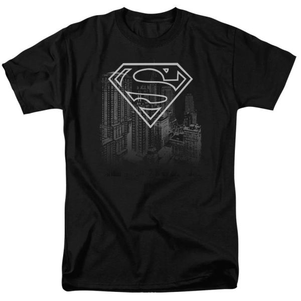 

superman skyline t-shirt dc comics sizes s-3x new, White;black