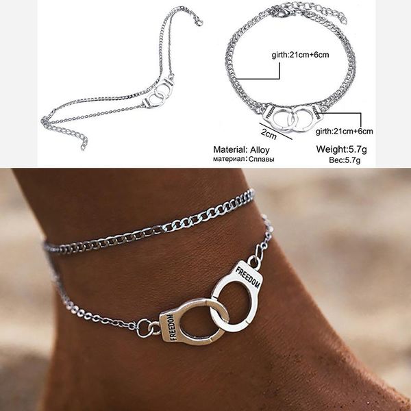 

anklets men vintage neutral fashion style double handcuffs beach for lovers 2021 trending now unique design jewelry, Red;blue