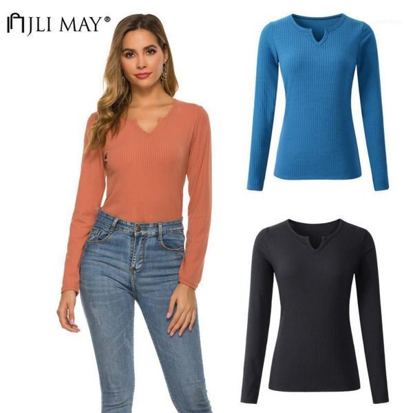 

may solid sweaters autumn winter v-neck long seeved sweater bottoming blouse casual slim elegant womens pullovers1, White;black