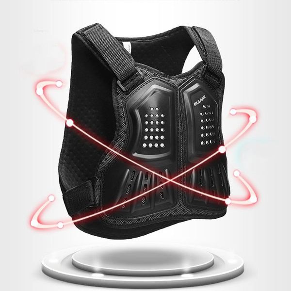 

running jackets anti-collision armor kid protective vest outdoor sports gear for riding (size m, black), Black;red