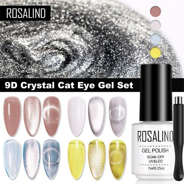 

nail art kits rosalind 9d crystal cat eye gel 7ml polish all for manicure semi permanent soak off uv lamp with magnetic stick set