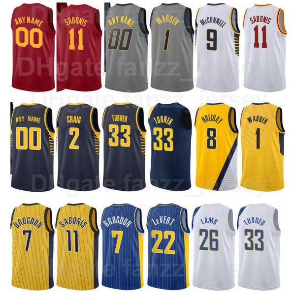 

screen printed basketball tj mcconnell jersey 9 edmond sumner 5 chris duarte 3 isaiah jackson 23 jeremy lamb 26 torrey craig 2 red grey whit, Black;red