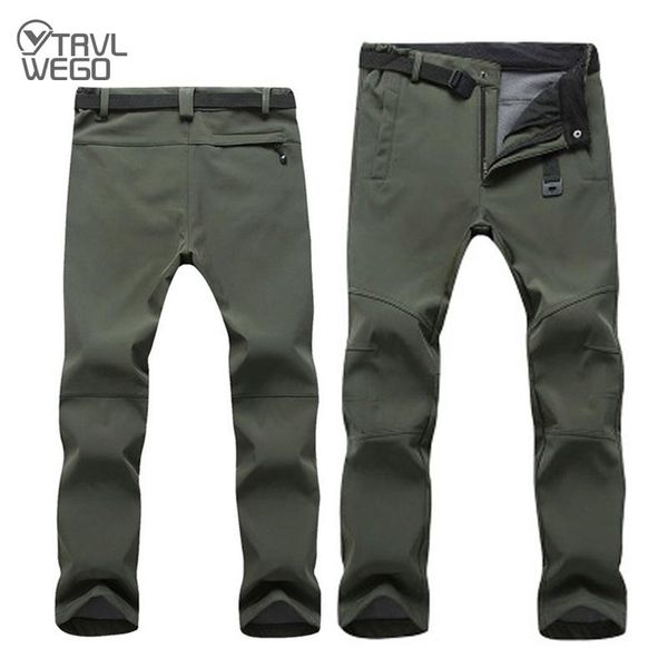 

warm winter men outdoor camping&hiking pants soft shell waterproof fleece windproof skiing trousers
