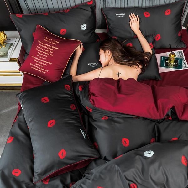 

bedding sets 60 thread long staple cotton four piece set pure simple european sheet quilt cover luxury
