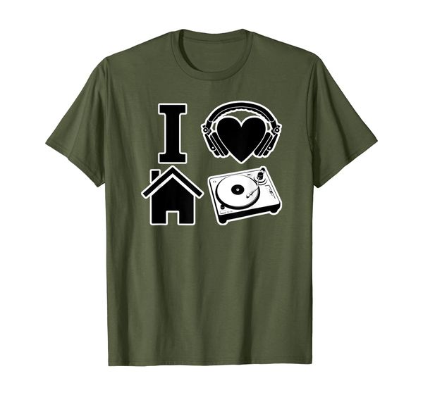 

i love house music t-shirt, White;black