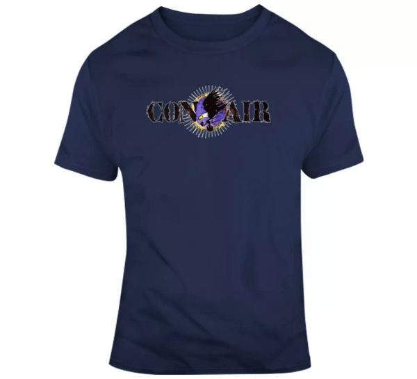 

con air logo action movie t shirt, White;black
