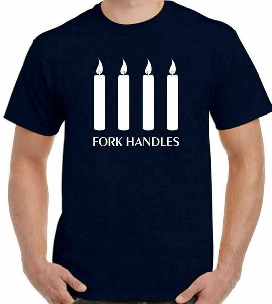 

fork handles t-shirt four candles - mens funny two ronnies sketch show, White;black