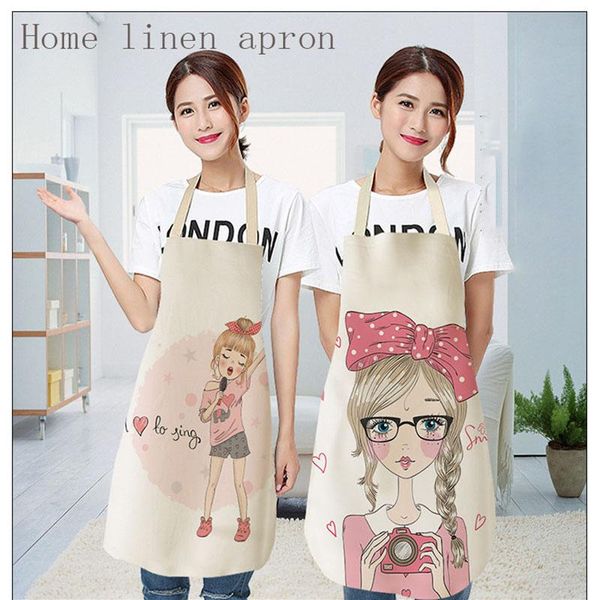 

sleeveless lovely princess kitchen apron with two size cotton material no fade easy clean for women baking accessories aprons