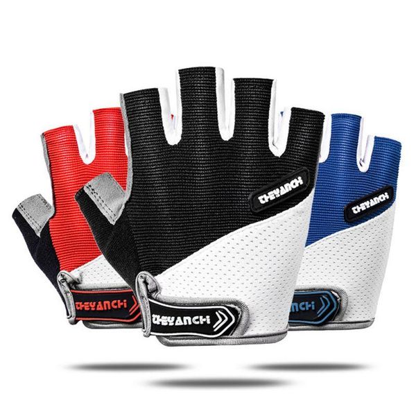 

cycling gloves men women sports breathable non-slip half-finger shockproof outdoor bike fitness bicycle ., Black