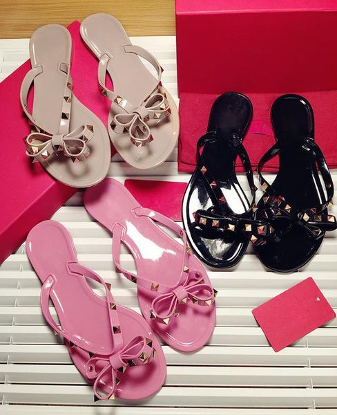 

slippers rivet slipper with solid women, Black