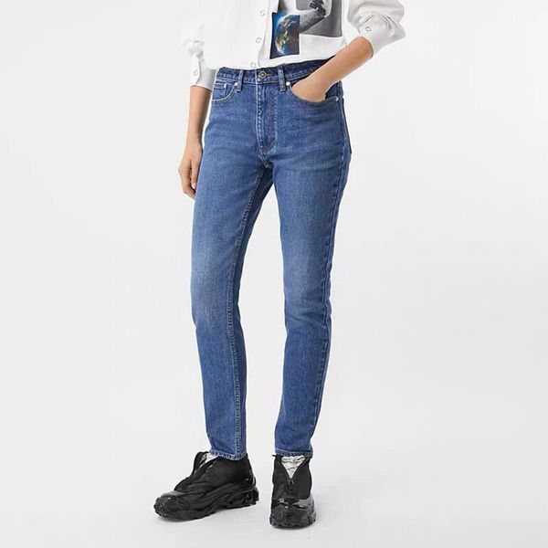 

women's high waist nine point classic washed blue slim goods