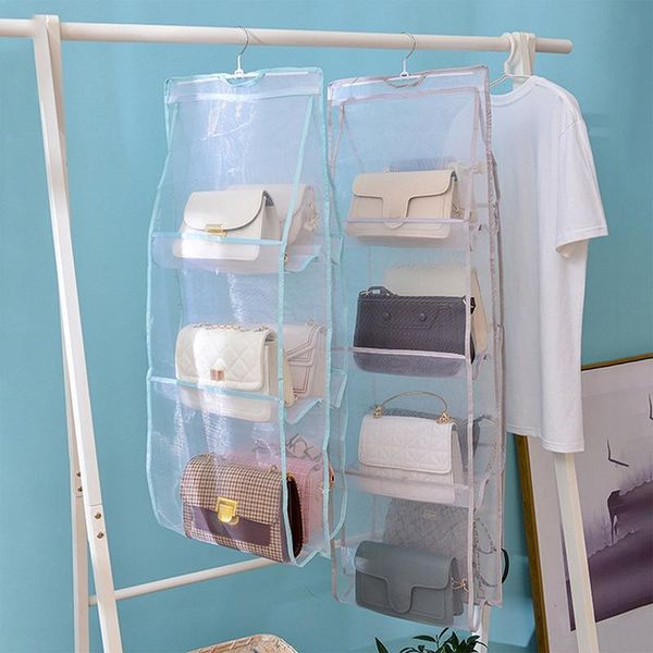 

storage boxes & bins 8 pocket handbag hanging organizer wardrobe three-dimensional bag for closet