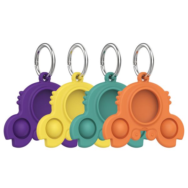 

animal key chains silicone protective sleeve covers for airtags crab push bubble cases locator tracker anti-lost device protector fidget sen, Slivery;golden