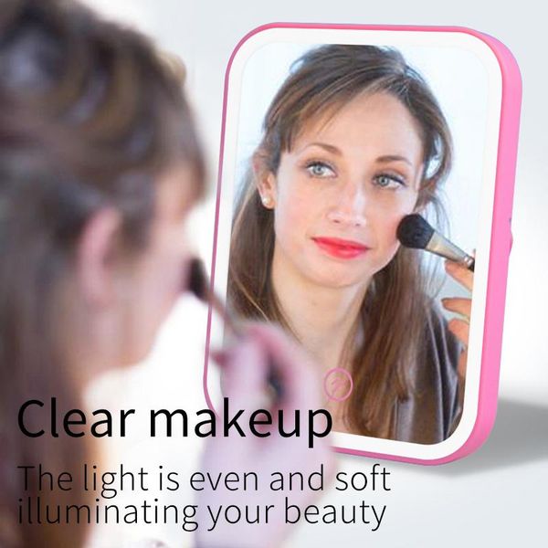 

compact mirrors beauty led light makeup mirror touch screen miroir maquillage specchio trucco spiegel table standing handheld espejo