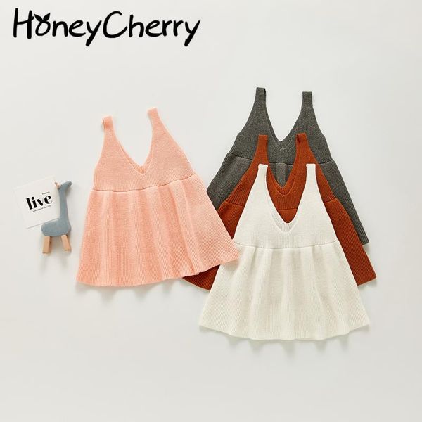 

girl's dresses girl baby camisole dress autumn knitted sweaters little clothes born, Red;yellow