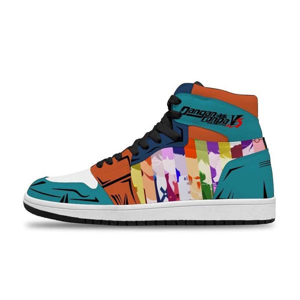 

japanese 2021 anime danganronpa diy printed sports non-slip basketball shoes for teenagers fashion sneakers03xx
