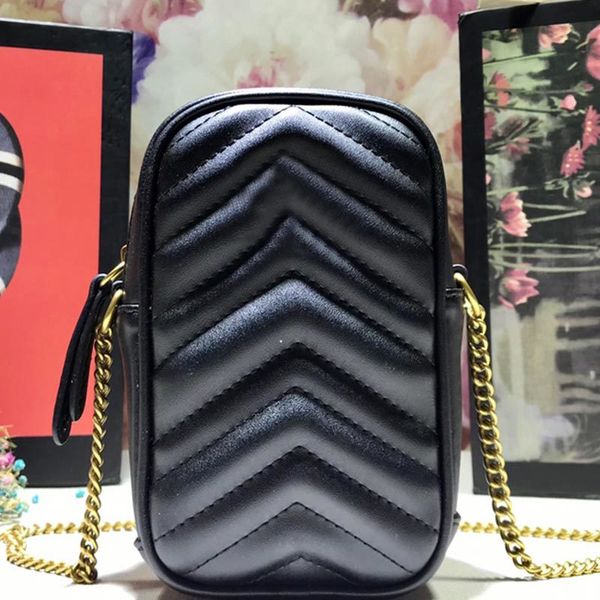 

style women moblie phone bag lady genuine crossbody leather handbag card holder bag high chain wallet