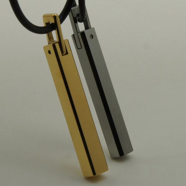 

pendant necklaces gold plating/silver grey men/women jewelry cute chamfer bar hi-tech scratch proof tungsten necklace 1pc